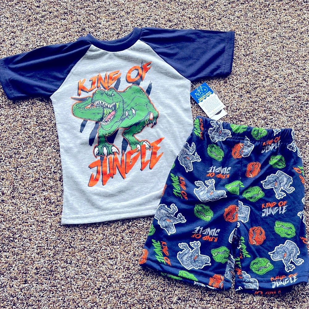 NWT Boy’s Size 4 Tuff Guys Dinosaur Print Pajama Set
